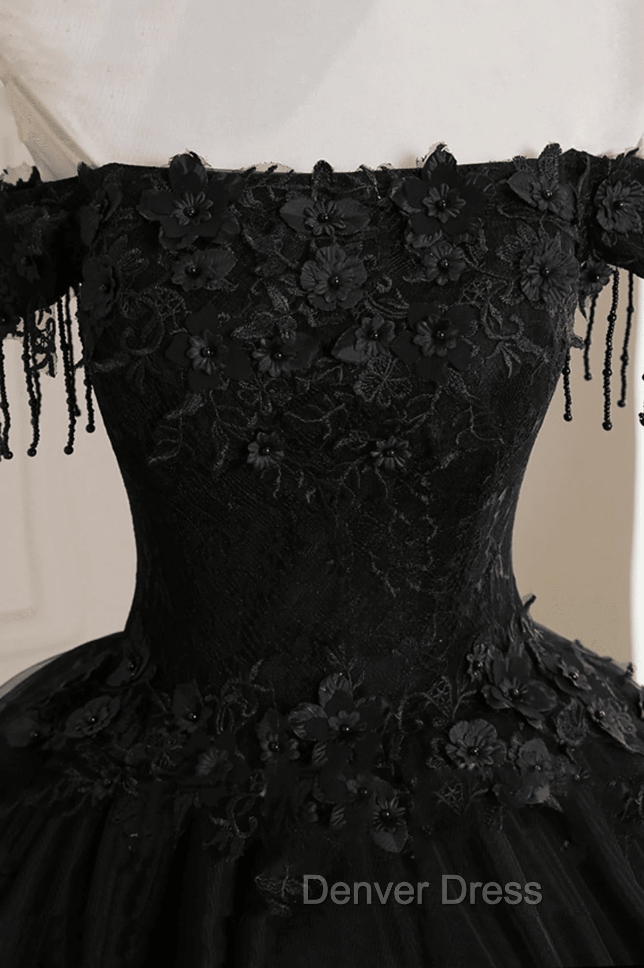 Black Off Shoulder Sweet 16 Prom Dress with Lace Black Prom Dress shops