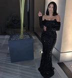 Black Prom Dress, Graduation Prom Dress Sequins