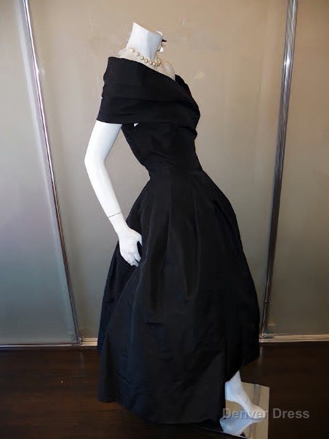 Black Prom Dress,Off The Shoulder Prom Dress,Bodice Prom Dress,Fashion Prom Dresses