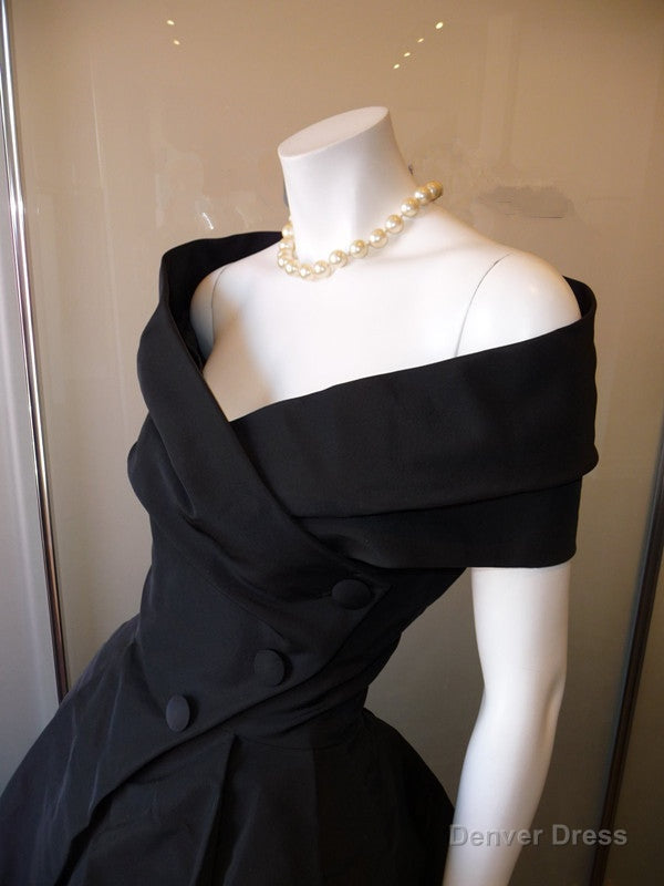Black Prom Dress,Off The Shoulder Prom Dress,Bodice Prom Dress,Fashion Prom Dresses