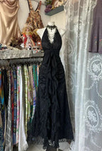 Black/Red Sweet Vintage Fashion Backless Long A-Line Chiffon Tulle Ball Gowns Prom Dress Birthday Dresses