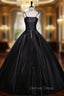 Black Satin Spaghetti Straps Quinceanera Dresses