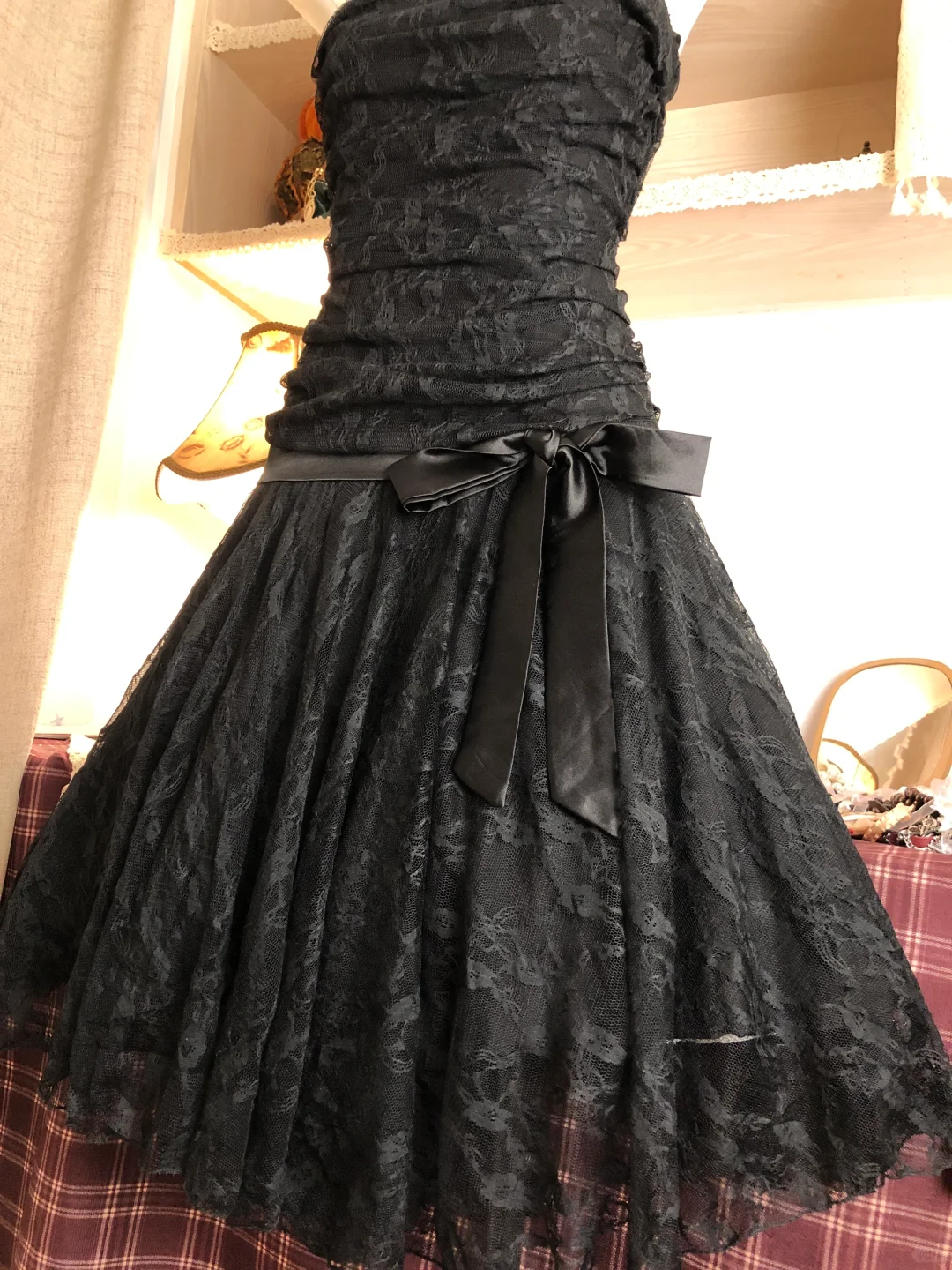Black Strapless Lace Sexy A Line Short Birthday Outfits Prom Graduation Homecoming Dresses Secondary image
