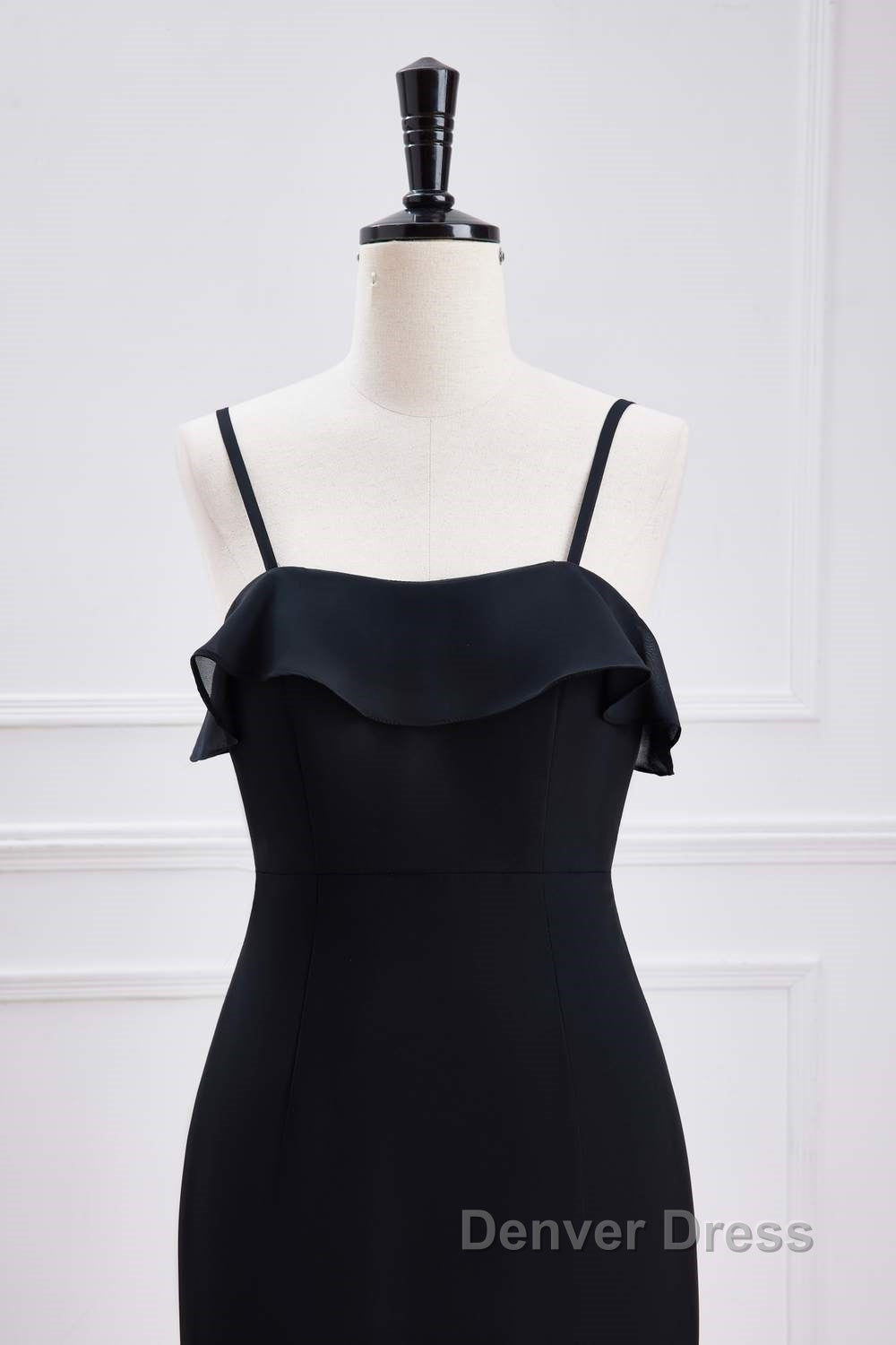 Black Straps Ruffle Multi-Layer Chiffon Maxi Dresses Secondary image