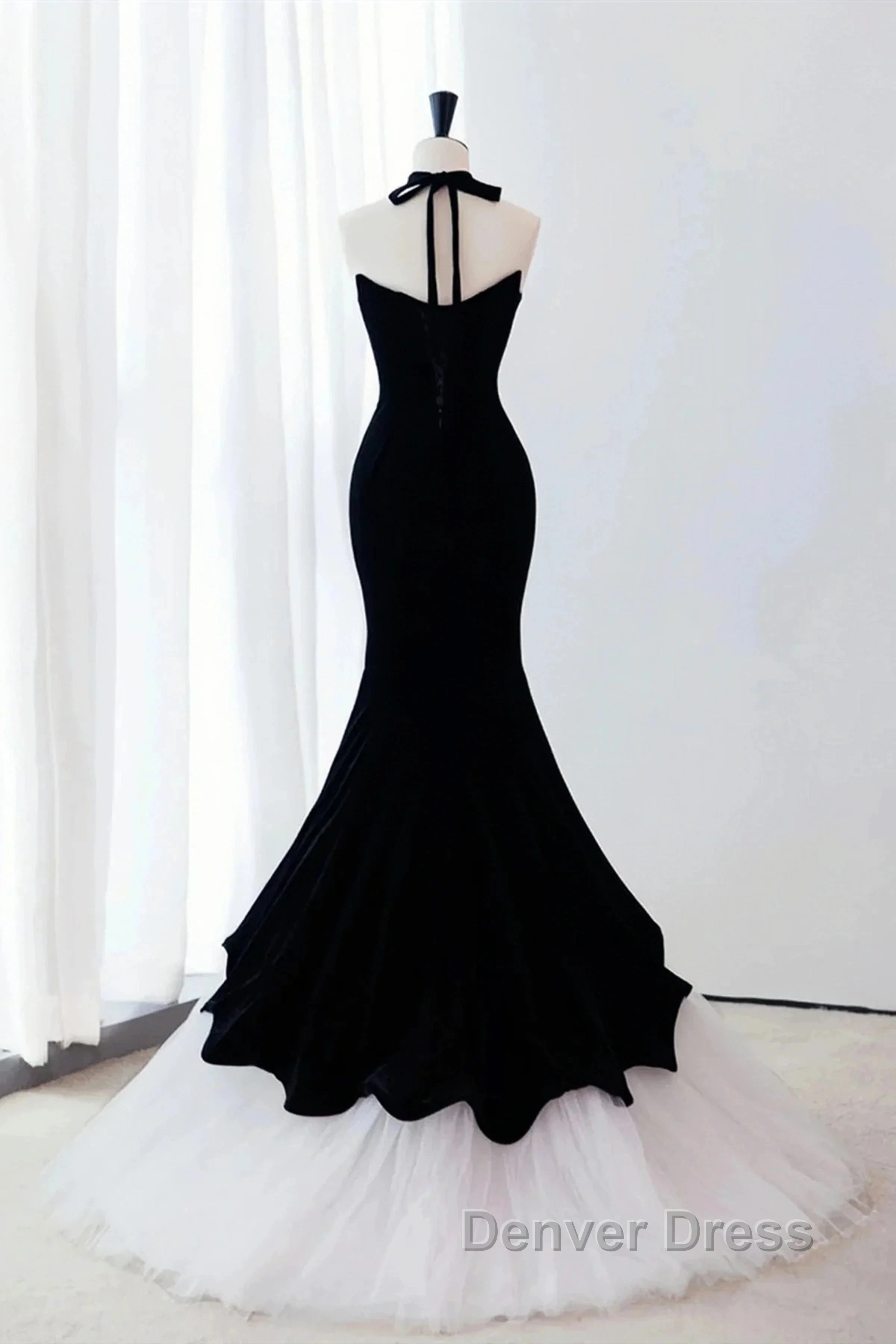 Black Sweetheart Mermaid Tulle Prom Dresses