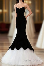 Black Sweetheart Mermaid Tulle Prom Dresses