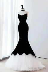 Black Sweetheart Mermaid Tulle Prom Dress