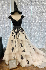 Black Sweetheart Tulle Lace Long Prom Dress Black Lace Evening Dress