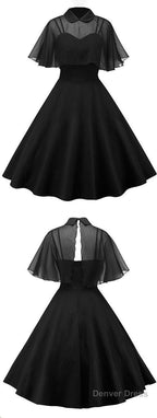 Black Tea Length Homecoming Dress , Charming Dresses