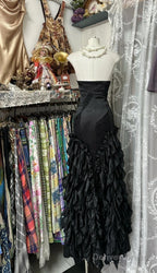 Black Temperament Sweetheart Neck Mermaid Satin Prom Dress Birthday Dress Formal Evening Dress