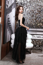 Black Tulle Long Prom Dress Black Tulle Evening Dress