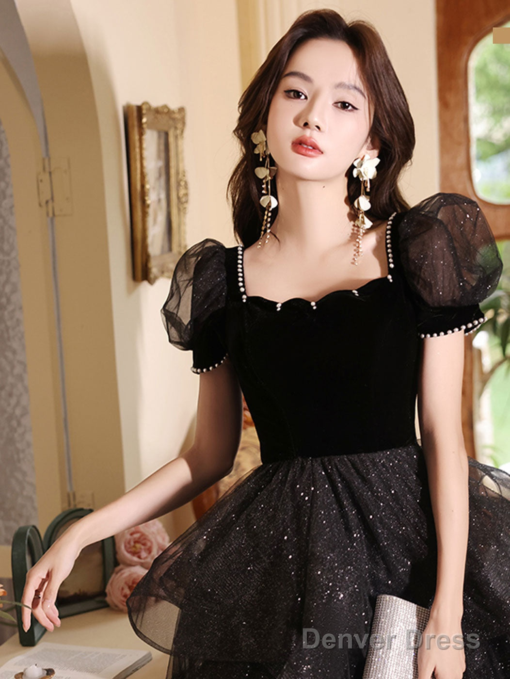 Black Tulle Short Prom Dress, Cute Black Homecoming Dress Secondary image