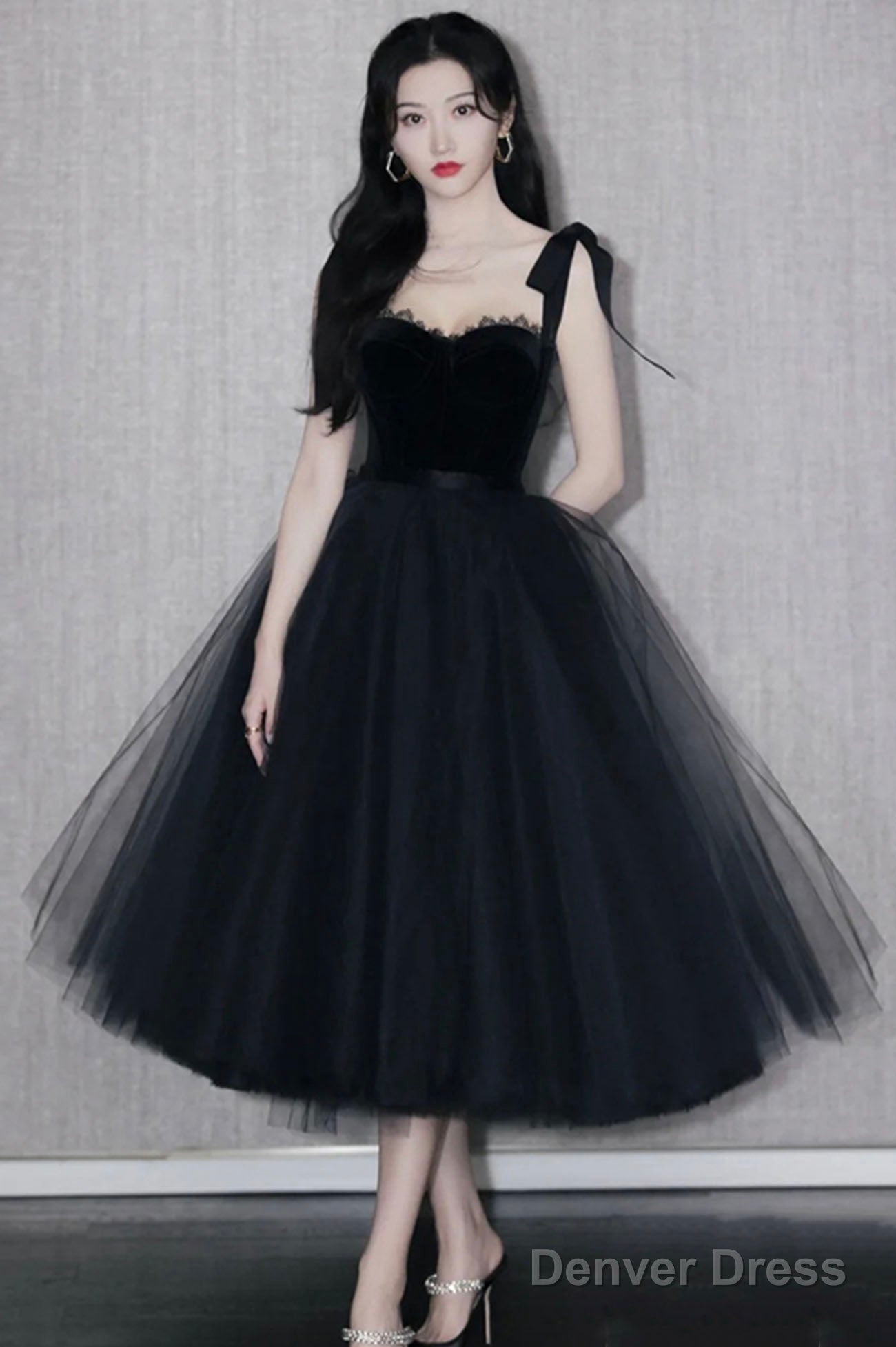 Black Tulle Short Prom Dresses, A-Line Homecoming Party Dresses