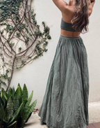 Purple Strapless Cut Out A-Line Long Prom Dresses
