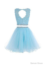 Black Two Piece Tulle Homecoming Dress, Lovely Prom Dresses