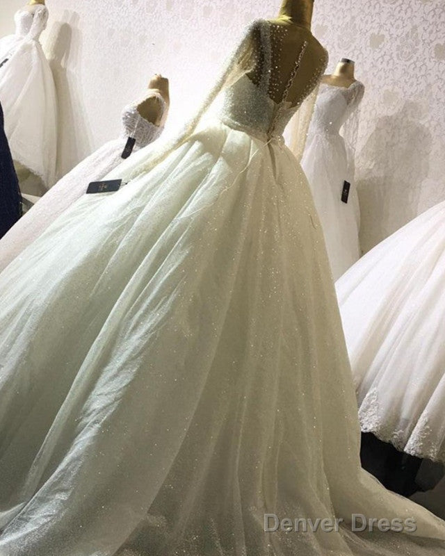 Bling Ball Gown Wedding Dress With Sleeves Secondary image