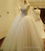 Bling Bling Beading V Neck Organza Ball Gown Wedding Dresses