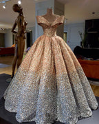 Bling Bling Off The Shoulder Ball Gowns Wedding Dresses With Sequins And Crystal Beads
