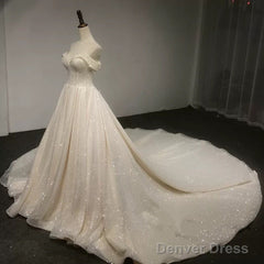 Bling Bling Wedding Dress Sequins Off Shoulder
