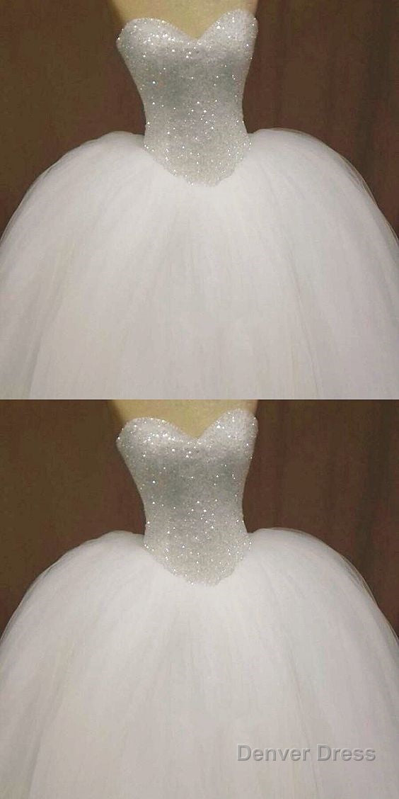 Bling Sweetheart Wedding Dress Drop Waist Ball Gown For Women Prom Dress, Evening Dress Main image