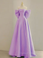 Blue A Line Satin Long Prom Dress, Blue Satin Prom Dresses