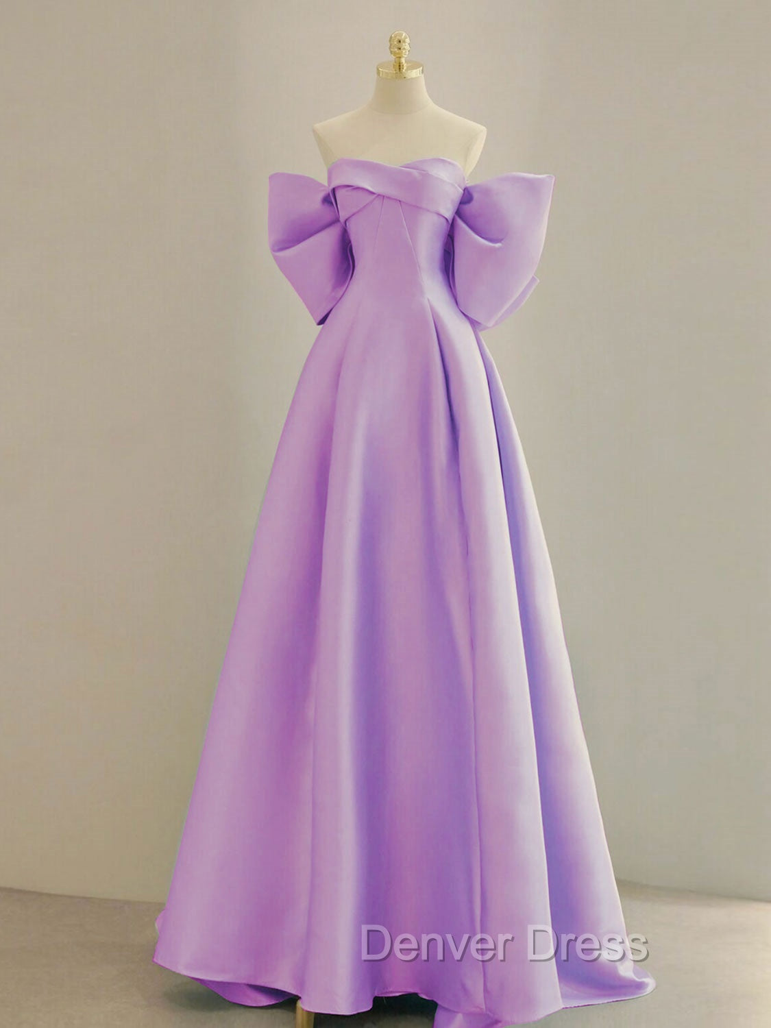 Blue A Line Satin Long Prom Dress, Blue Satin Prom Dresses
