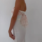 White Strapless Sheath Long Prom Dress Elegant Prom Dresses