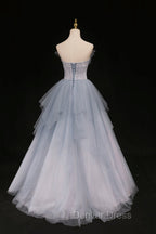Blue Beaded Sweetheart Long Prom Dress Blue Prom Dress shops
