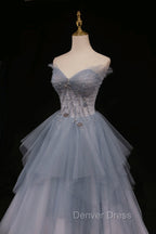 Blue Beaded Sweetheart Long Prom Dress Blue Prom Dress shops