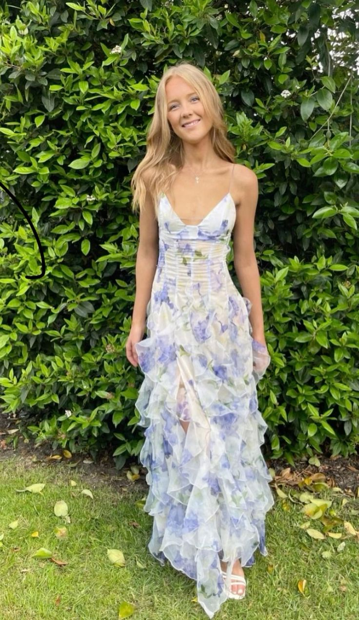 Blue Charming A-Line Spaghetti Strap Prom Dress