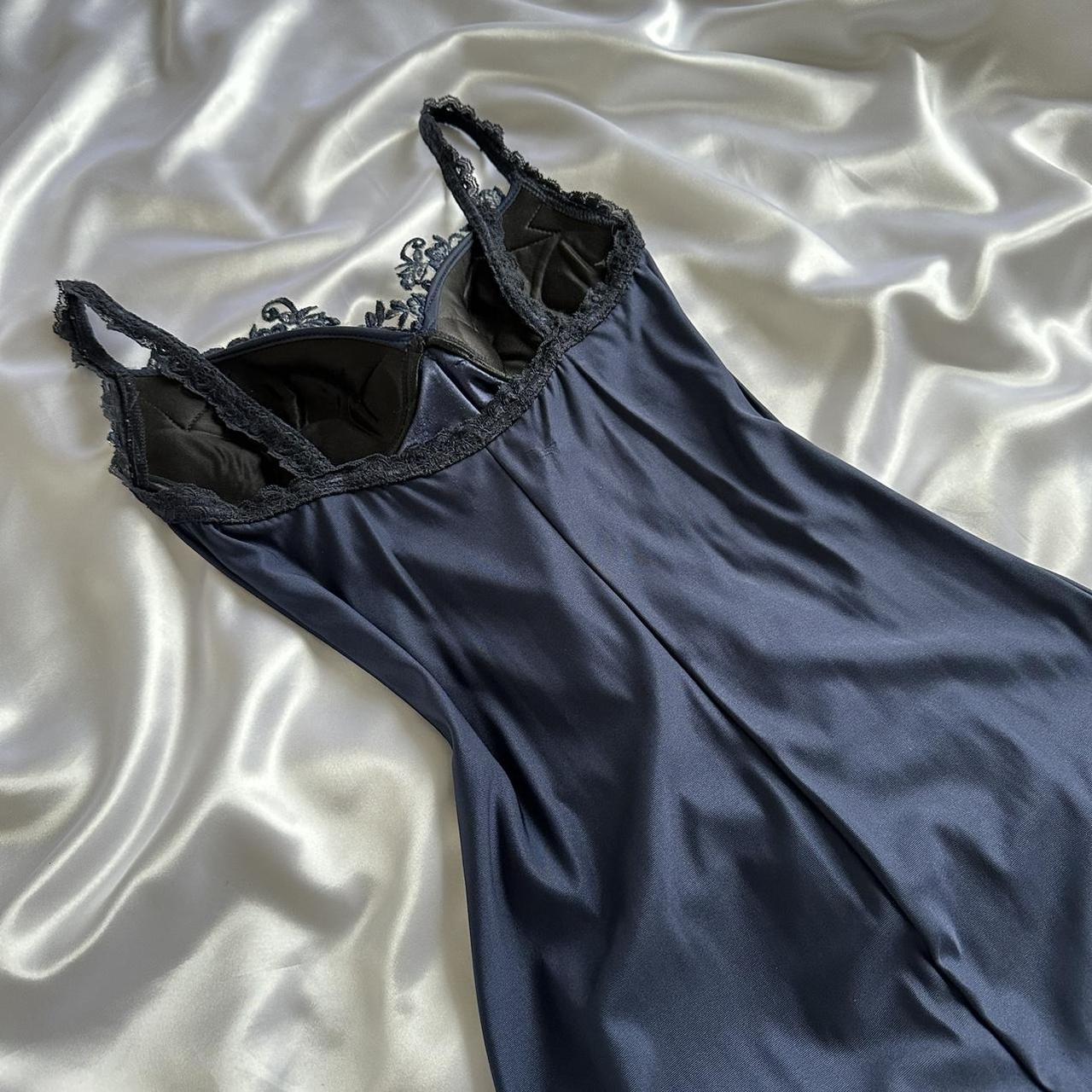 Blue Gorgeous Exquisite Applique Lace Spaghetti Straps Long Satin Prom Dress Prom Dress