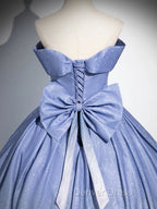 Blue Gradient-Color Glitter Sequins Prom Dresses, A-Line Off-The-Shoulder Blue Princess Formal Dresses