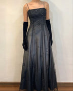 Blue/Grey Delicate Beaded Long Tulle Elegant Ball Gowns Prom Dress Prom Birthday Prom Dress