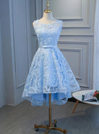 Blue High Low Fashionable Homecoming Dress, Cute Prom Dresses