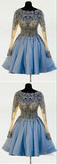 Blue Homecoming Dresses With Sleeves