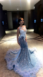 Luxurious Sequins Satin Splicing Mermaid Prom Dress