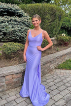 Blue Prom Dress, Mermaid Prom Dress Open Back Prom Dresses