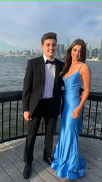 Blue Prom Dress, Mermaid Prom Dress, Open Back Prom Dresses