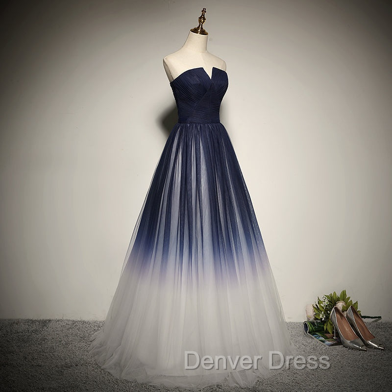 Blue Prom Dress Tulle LongProm Dresses Secondary image