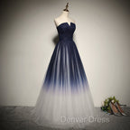 Blue Prom Dress Tulle LongProm Dresses