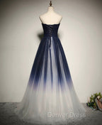 Blue Prom Dress Tulle LongProm Dresses