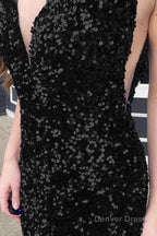 Blue Sequins Mermaid Prom Dresses