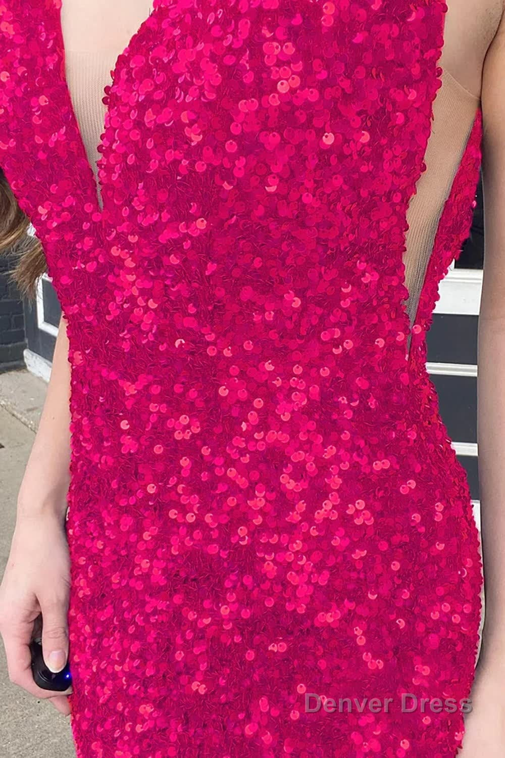 Blue Sequins Mermaid Prom Dresses
