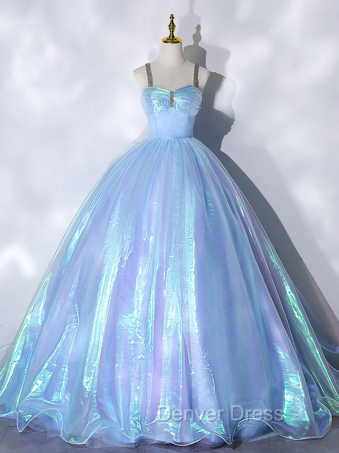 Blue Sweetheart Neck Long Prom Dress, Unique Blue Sweet 16 Dresses