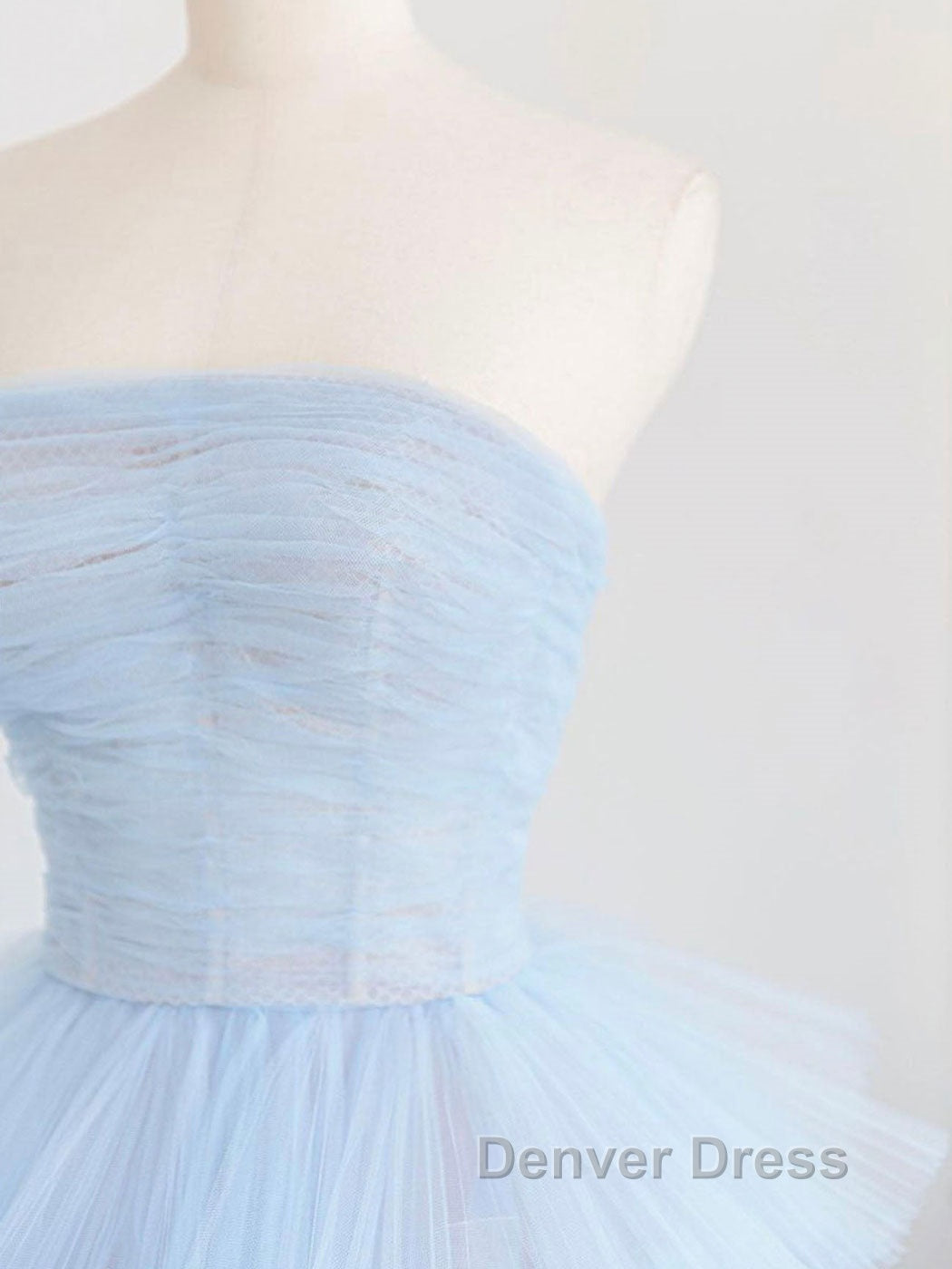 Blue tulle long prom Dresses, blue tulle evening Dresses Secondary image
