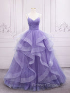 Blue Tulle Long Prom Dresses, Blue Tulle Formal Dresses Sweet 16 Dresses