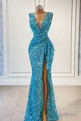 Blue Wedding Reception Dress For Women, Evening Dresses For Women Prom Dress