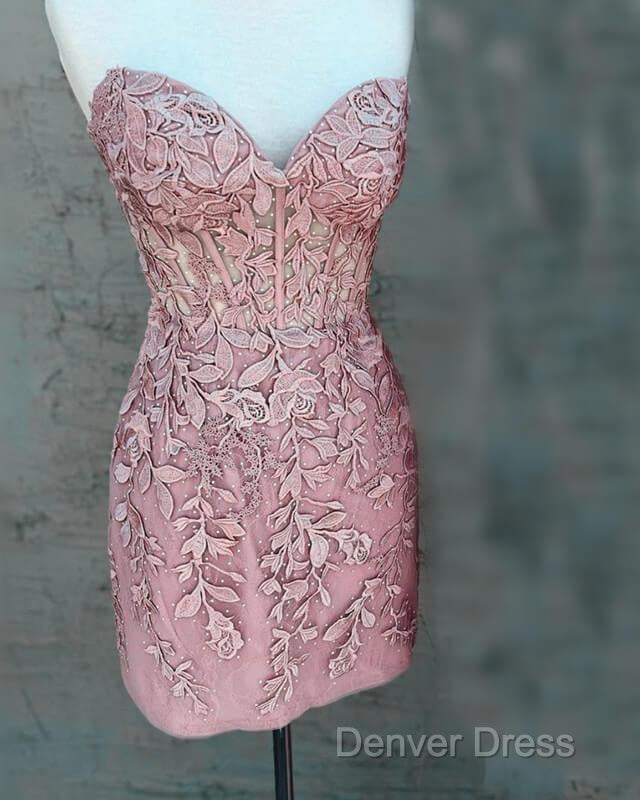 Blush Lace Corset Homecoming Dresses Secondary image