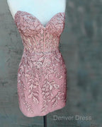 Blush Lace Corset Homecoming Dresses