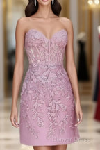 Blush Lace Corset Homecoming Dresses